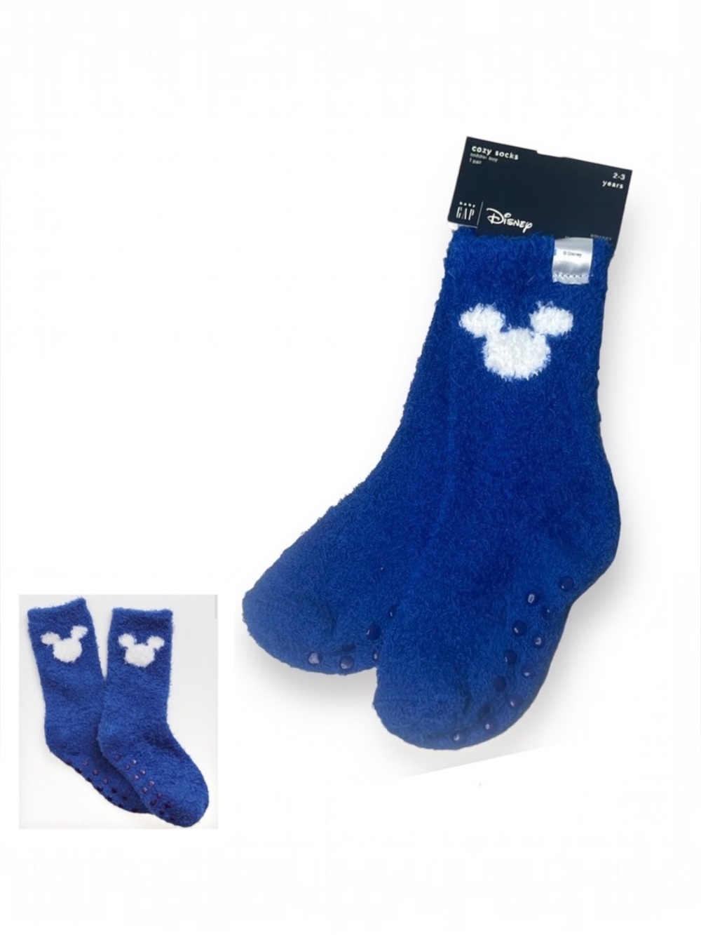 NWT Baby Gap Disney Mickey Mouse Blue Cozy Socks Size 2/3 Toddler